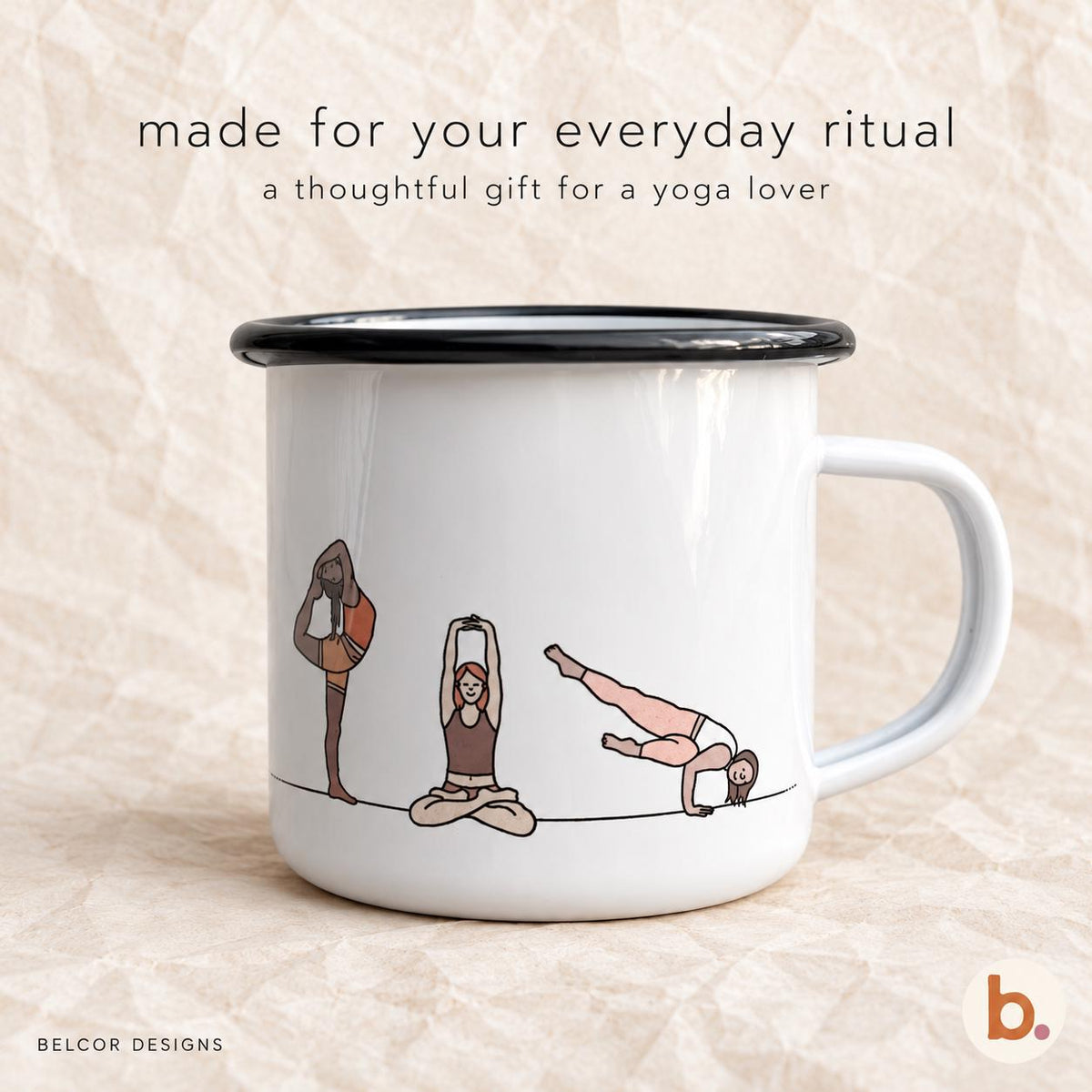 Personalised Yoga Mug, Breathe Stretch Flow
