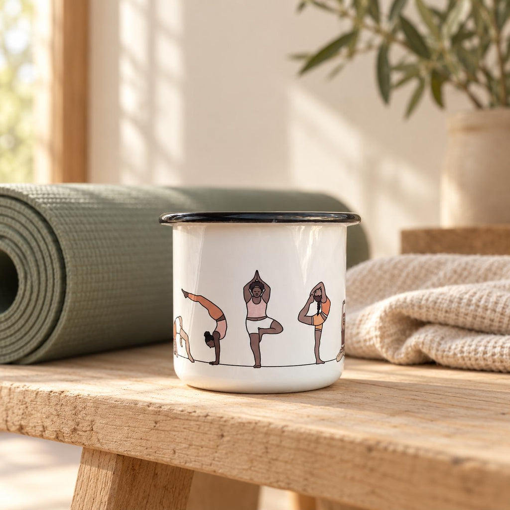 Personalised Yoga Mug, Breathe Stretch Flow