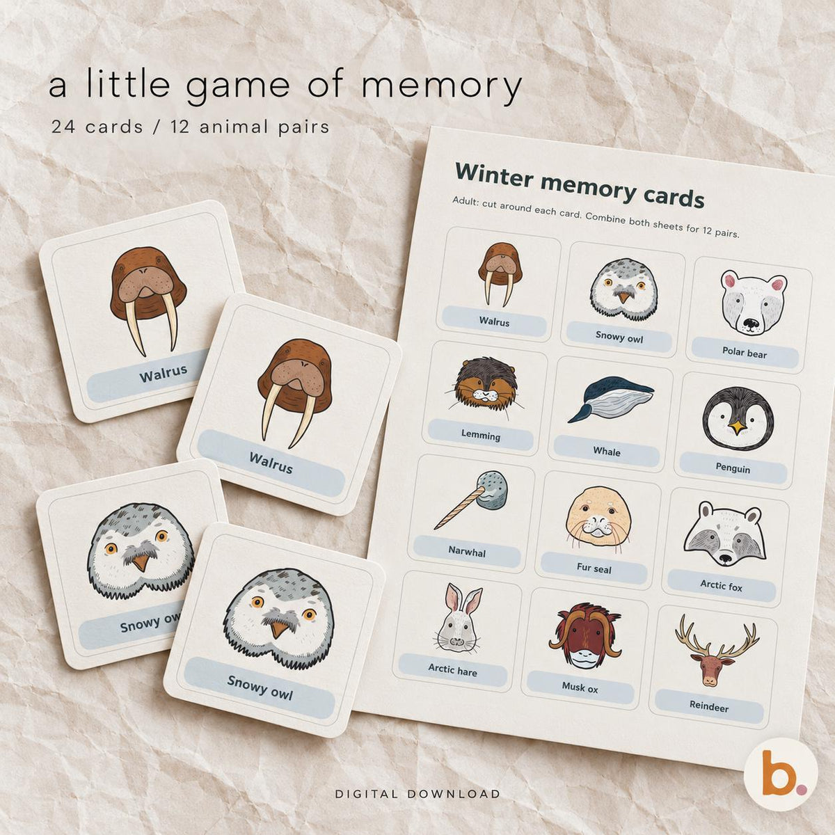 Winter animal activity pack pages preview